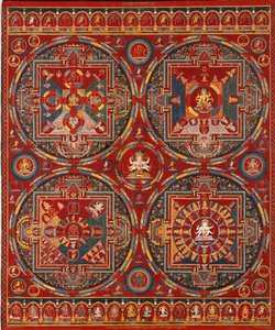 Orden Sakya. Cuatro Mandalas de la Serie Vajravali Thangka