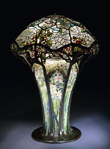 Lámpara de mesa de vidrio emplomado "Telaraña" de Tiffany Studios, c.1906