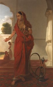 Una mujer de la corte de Faizabad, India