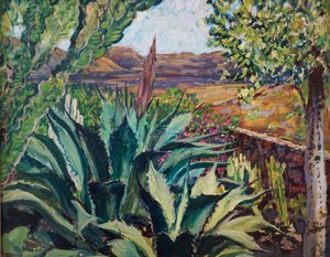 Paisaje de Lanzarote, 2023 (óleo sobre tabla)