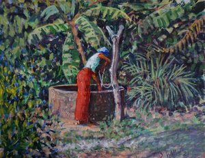 Mujer en el Pozo 2021 (aceite) de Tilly Willis