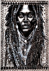 Retrato de rastas africanas