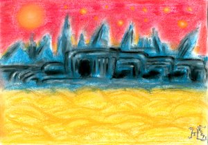 Puesta de sol en Alien City de Tim Hoinkis