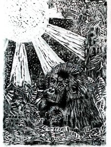 La familia de gorilas de la selva de Tim Hoinkis