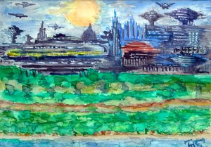 Una ciudad del futuro llena de vida de Tim Hoinkis