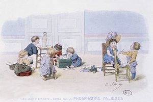 Juego infantil: pintura y modelado - dibujo de Lobrichon, ed. por Phosphatine Falières, c.1920 de Timoleon Marie Lobrichon