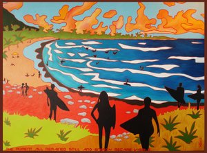Surfistas en la playa de Dulan de Timothy Nathan Joel