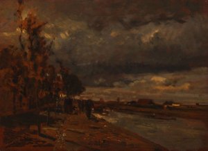 Canal en Holanda, 1885 de Tina Blau