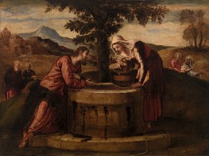 Cristo y la mujer de Samaria de Tintoretto (Jacopo Robusti)