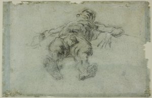 Desnudo masculino reclinado, en escorzo de Tintoretto