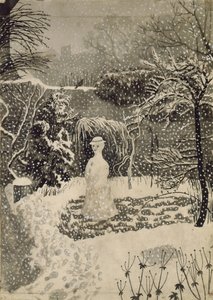 Mujer de nieve (acuarela) de Tirzah Ravilious