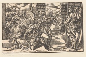 Sansón pelea con soldados filisteos de Titiaan