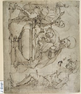 Conversación sagrada (pluma y tinta sobre papel) de Titian (c.1488 1576)