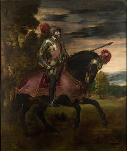 El emperador Carlos V (1500-58) a caballo en Mühlberg de Tiziano Vecelli