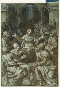 La Virgen María con los Apóstoles de Santo Spirito ( de Titian (c.1488 1576)