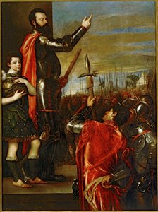 El marqués de Vasto dirigiéndose a sus soldados ... (pintura sobre lienzo)