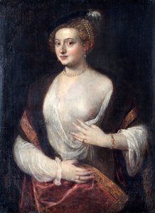 Dama desconocida, llamada "La amante de Tiziano", c.1550 (óleo sobre lienzo) de Titian (c.1488 1576) (follower)