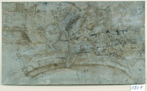 Batalla (pluma y tinta sobre papel) de Titian (c.1488 1576)