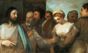 Cristo y la mujer adúltera de Tiziano Vecelli