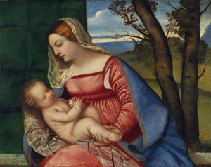 Madonna y el Niño de Tiziano Vecelli