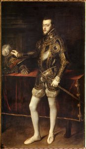Retrato de Felipe II (1527-1598) a la edad de 24 años, hijo de Carlos V de Tiziano Vecelli