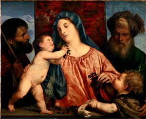 La Madonna de las cerezas de Tiziano Vecelli