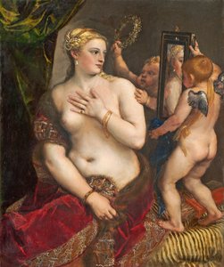 Venus con un espejo, c. 1555 de Tiziano Vecelli
