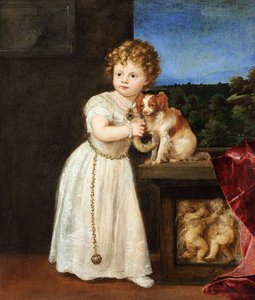 Alemán: Clarissa Strozzi (1540-1581) a los dos años Retrato de Clarissa Strozzi de Titian