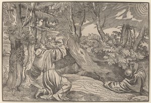 San Francisco recibiendo los estigmas de Titian