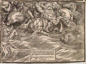 La sumersión del ejército del faraón en el Mar Rojo de Titian