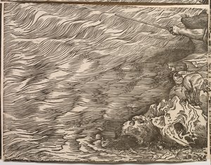 La sumersión del ejército del faraón en el Mar Rojo de Titian