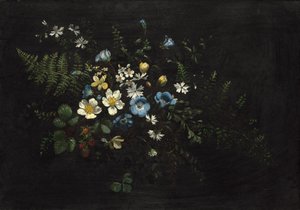 Ramo de flores y helechos de Titian Ramsay Peale