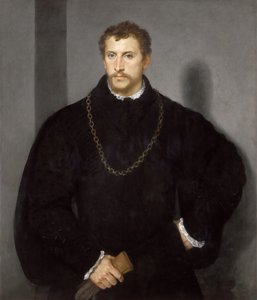 Retrato de un joven inglés Retrato de un joven con ojos grises, 1540-1545 de Tiziano Vecelli