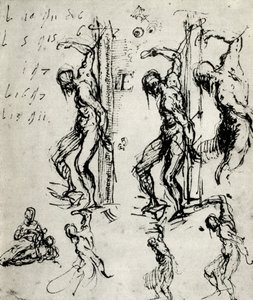 Bocetos para San Sebastián en Brescia, c. 1518, 1937 de Tiziano Vecelli