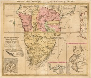 Mapa de África Austral de 1778 por Tobias Conrad Lotter de Tobias Conrad Lotter