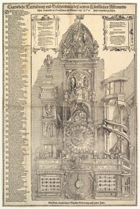 Reloj astronómico en la catedral de Estrasburgo, 1574 de Tobias Stimmer