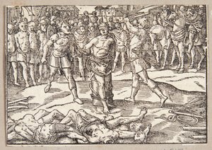 La decapitación del hijo de Brutus de Tobias Stimmer