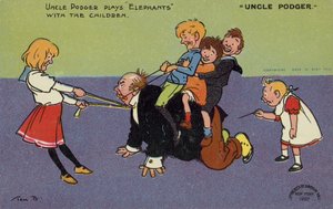 Hombre jugando con sus sobrinos y sobrinas de Tom Browne