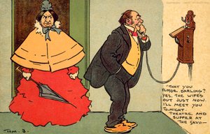 Teatro y cena en el Savoy (cromolitografía)