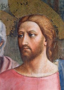 El tributo: Cabeza de Cristo, (detalle), c.1427 de Tommaso Masaccio