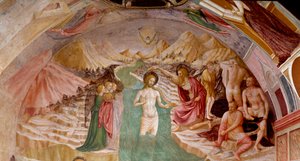 La vida de Juan el Bautista: el bautismo de Cristo de Tommaso Masolino da Panicale