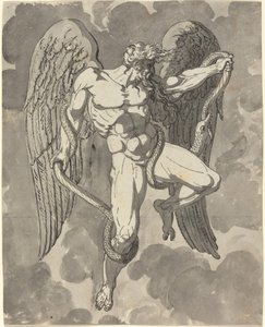 Saturno luchando con una serpiente de Tommaso Minardi