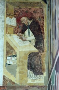 Hugues de Provence en su escritorio, del ciclo de "Cuarenta ilustres miembros de la Orden Dominicana" en la Sala Capitular de Tommaso da Modena