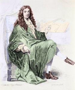 Retrato de Giovanni Battista Lulli o Jean-Baptiste Lully (1632-1687) compositor en la corte de Luis XIV - Grabado (Retrato del compositor Jean Baptiste Lully) Colección particular