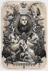 Frontispicio de “Histoire de Manon Lescaut et du Chevalier Des Grieux” de Abbe Prevost (Antoine Francois Prevost) (1697-1763) - Edición de 1839 ilustrada por Tony Johannot (1803-1852)