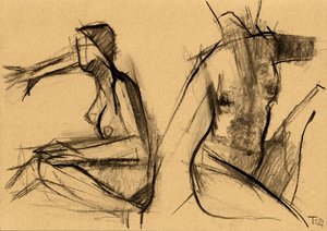 Desnudos femeninos abstractos de Tore Bahnson