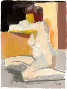 Desnudo sentado abstracto