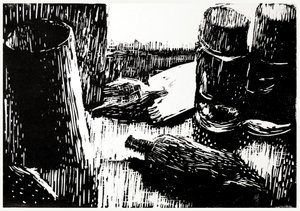 Botellas en blanco y negro