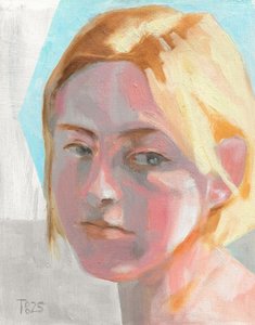 Retrato de una mujer rubia