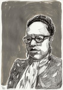 Retrato de una mujer expresiva de Tore Bahnson